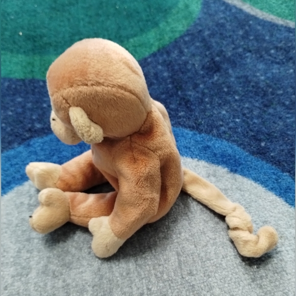 -Ty Beanie Babies Bongo The Monkey Tan Tail - 10" - Picture 9 of 17